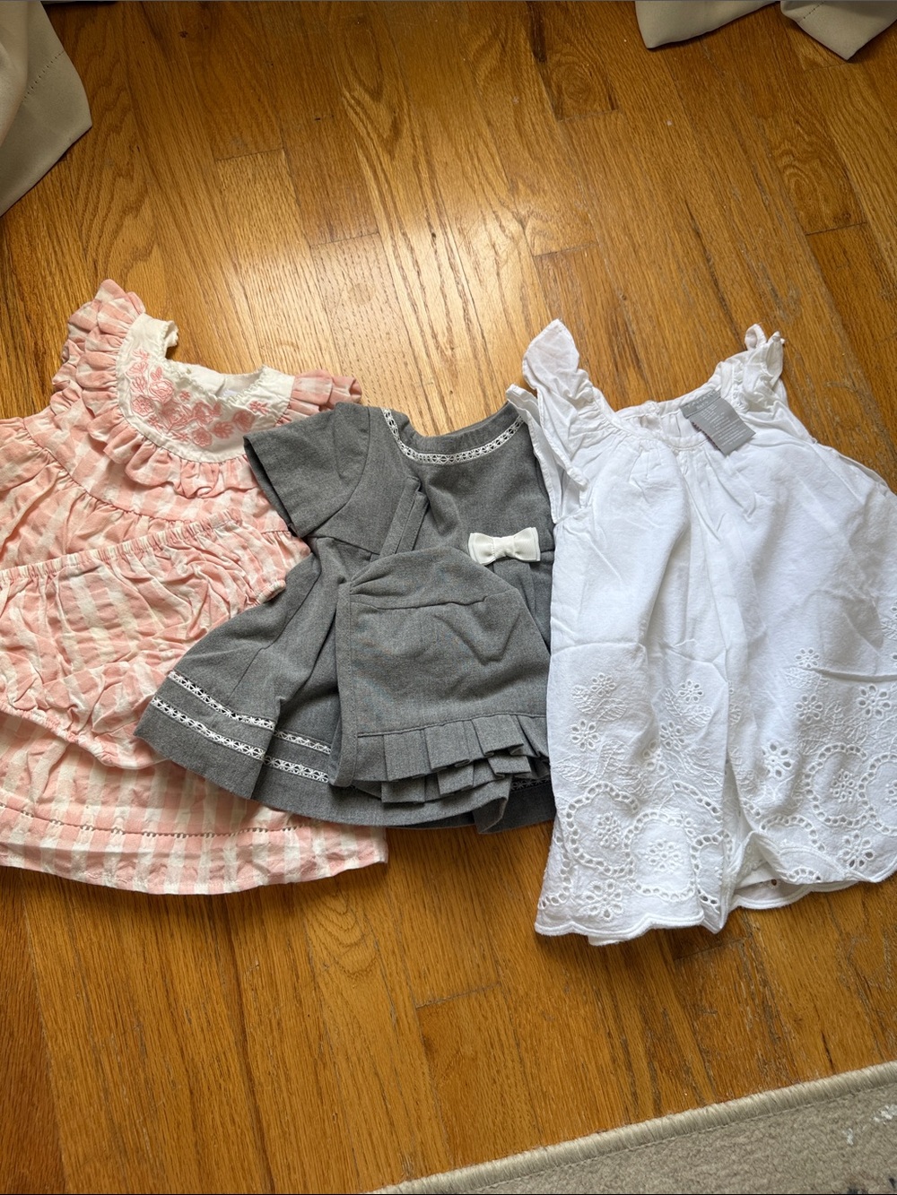 Tahari Baby Girl Dress Bundle 3–6 Months Formal Eyelet Bonnet Bloomer Lot of 3